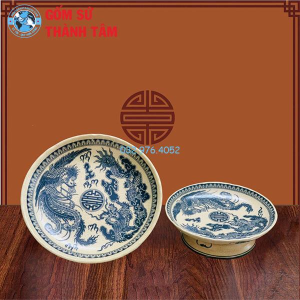 Đồ thờ men rạn tràm cổ rời rồng mâm bồng