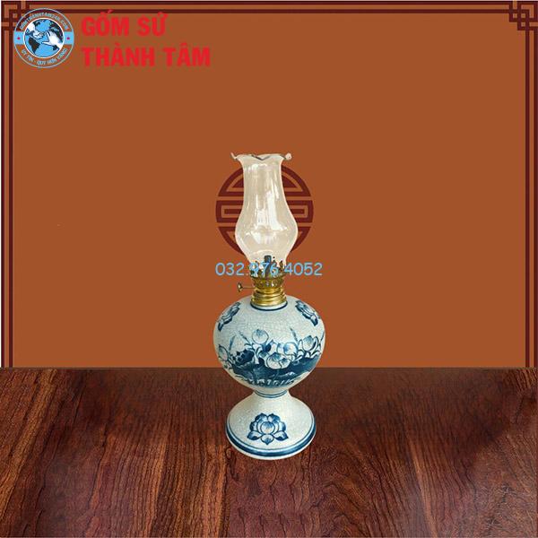 Đồ thờ men tràm cổ rời sen đèn dầu