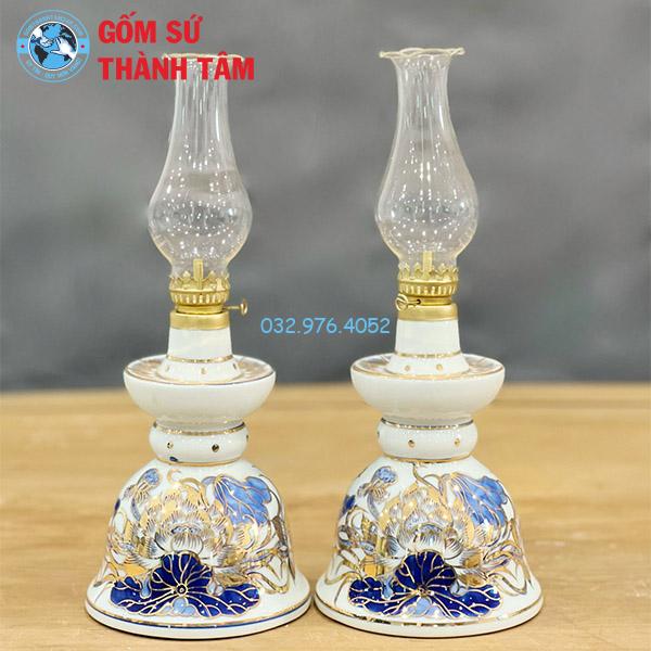 Đồ thờ vẽ vàng rời đèn dầu