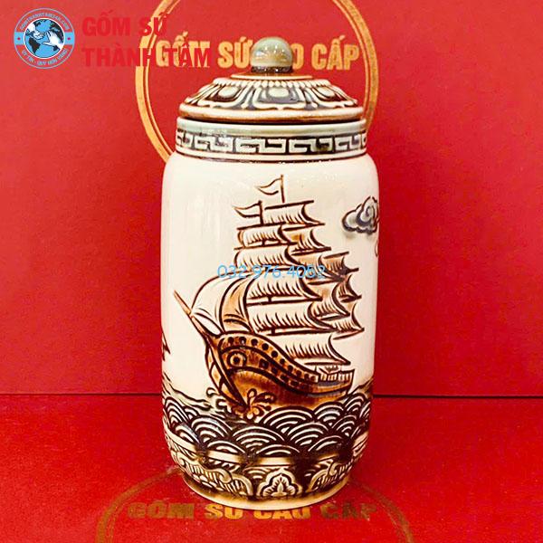 Hộp Đựng Chè Đắp Nổi Dáng Cao