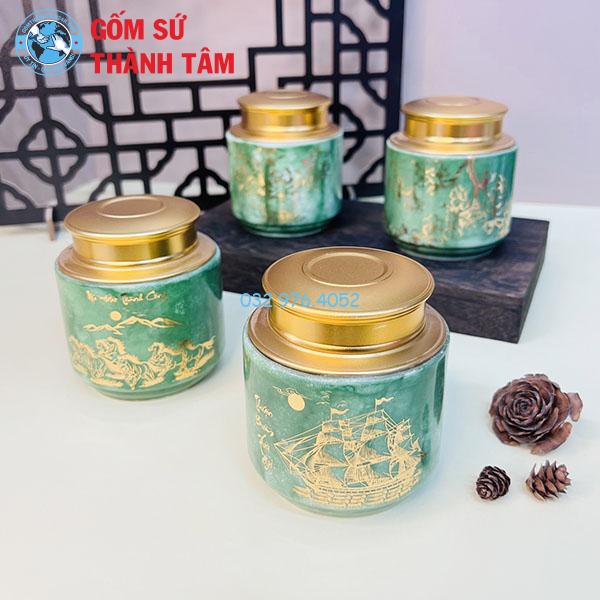 Hộp Đựng Trà Dáng Trụ Thấp