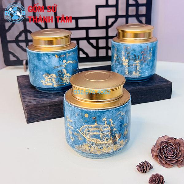 Hộp Đựng Trà Dáng Trụ Thấp