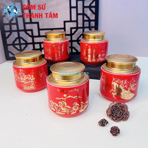 Hộp Đựng Trà Dáng Trụ Thấp