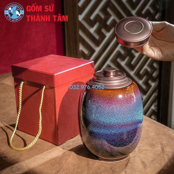 Hộp Đựng Trà Men Hỏa Biến