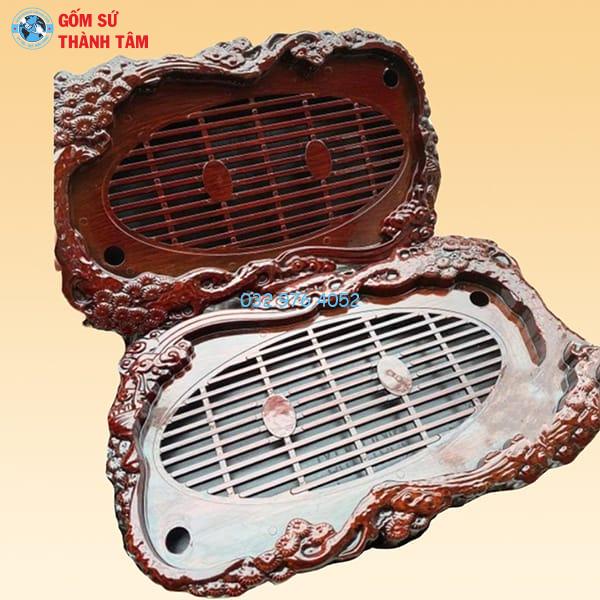 Khay Đựng Ấm Trà Giả Gỗ | Nhựa Kiểu Cách