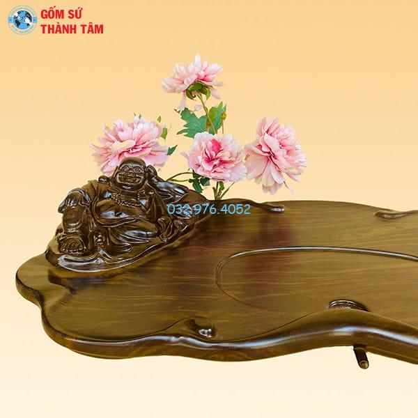 Khay Đựng Ấm Trà Gỗ | Khay Di Lặc Nhạt