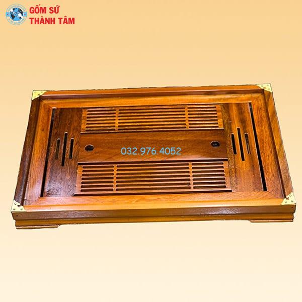 Khay Đựng Ấm Trà Gỗ | Màu Vàng