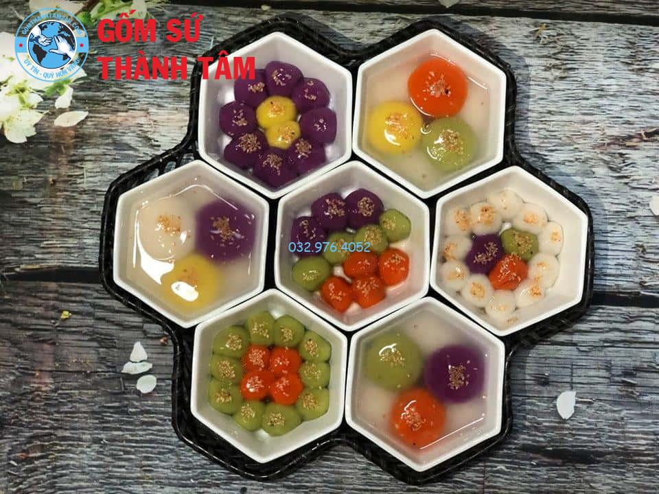 Khay đựng cơm khay vuông tổ ong