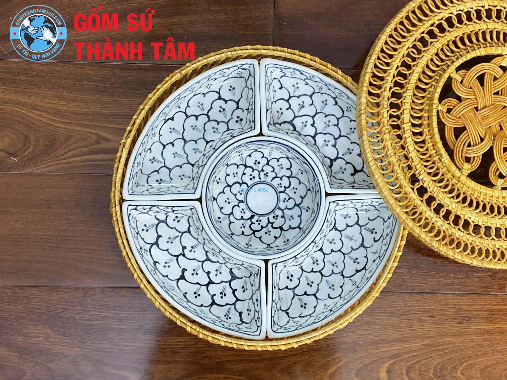 Khay đựng cơm tràm cổ hoa văn