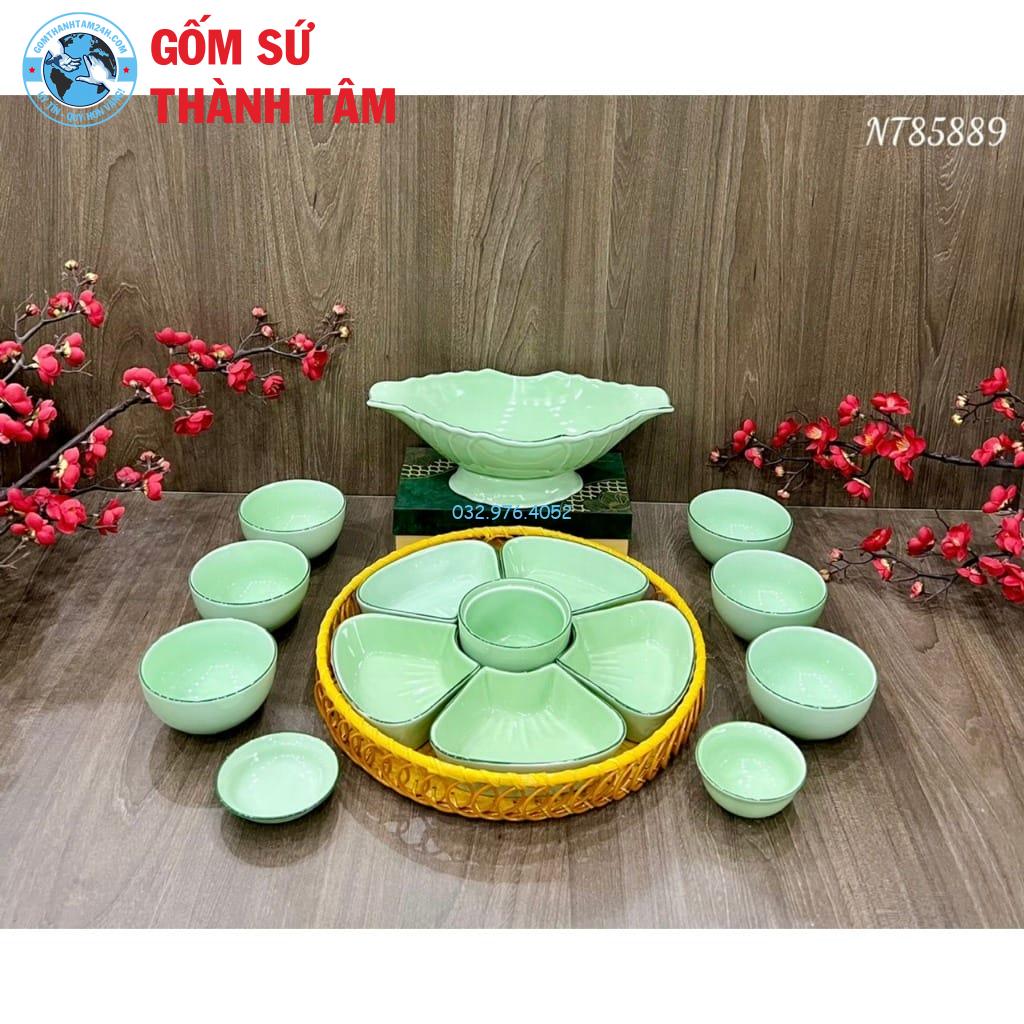 Khay đựng cơm xanh ngọc