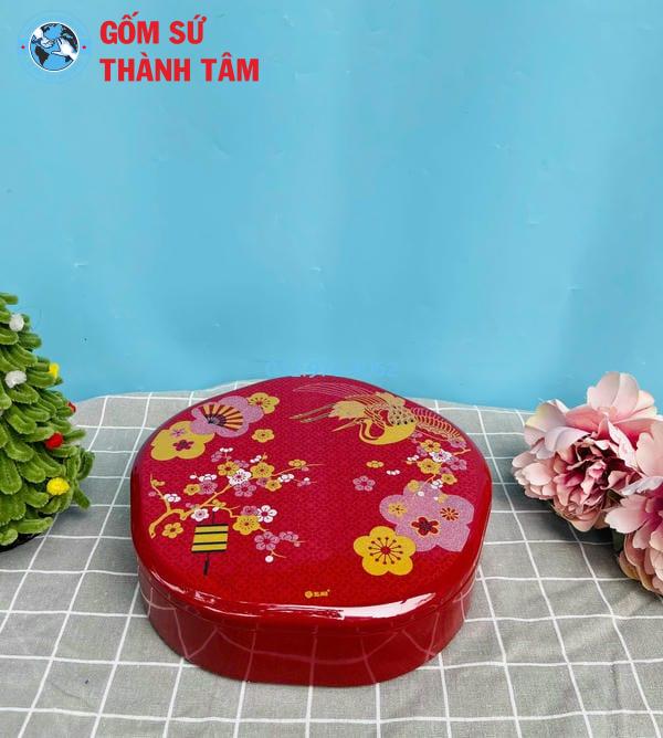Khay đựng mứt kẹo mai hạc
