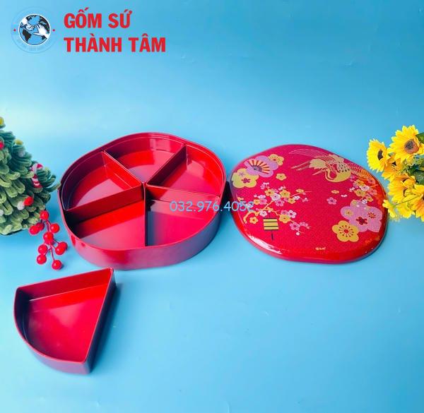 Khay đựng mứt kẹo mai hạc