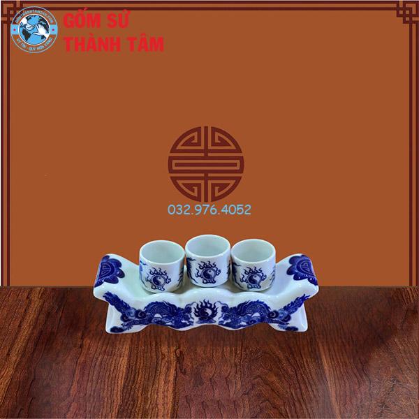 Kỷ Chén Thờ Men Xanh Ngọc Rồng