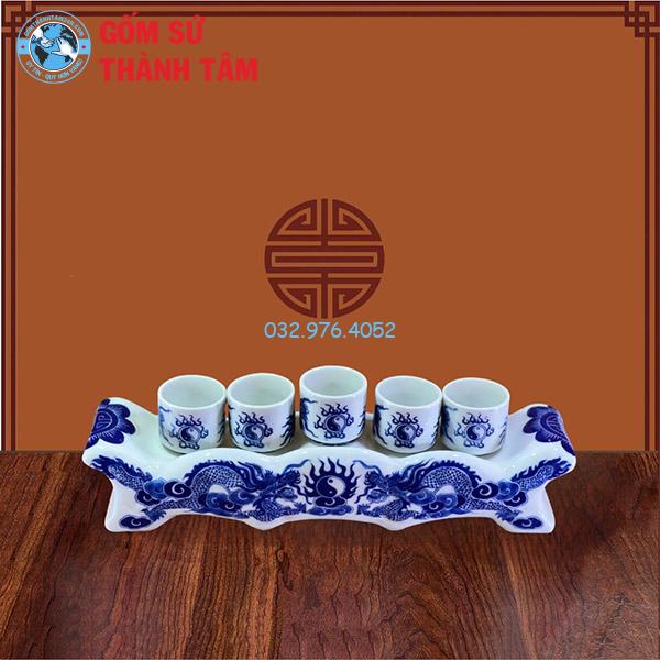Kỷ Chén Thờ Men Xanh Ngọc Rồng