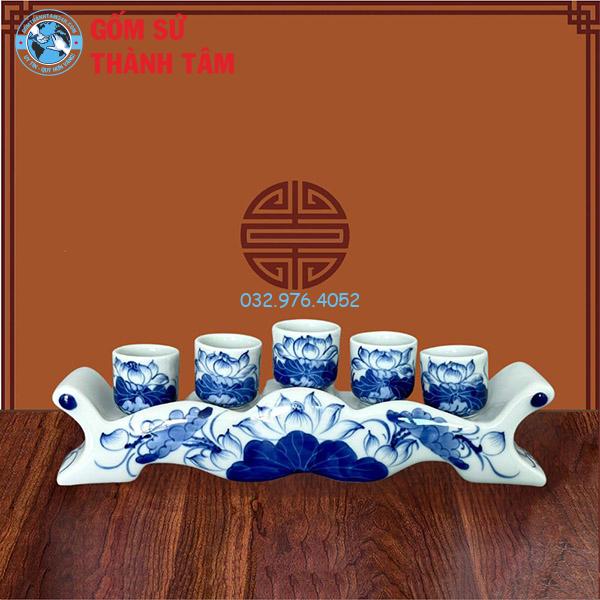 Kỷ Chén Thờ Men Xanh Ngọc Sen