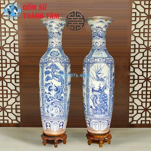 Lọ lục bình bọc đồng dát vàng trơn xanh