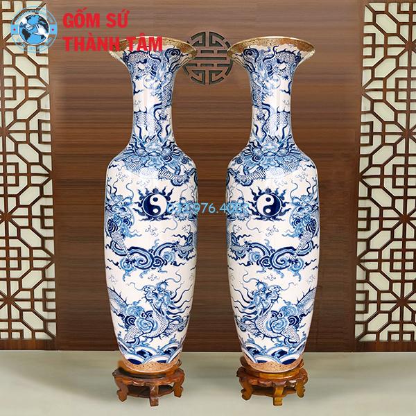 Lọ lục bình bọc đồng dát vàng trơn xanh