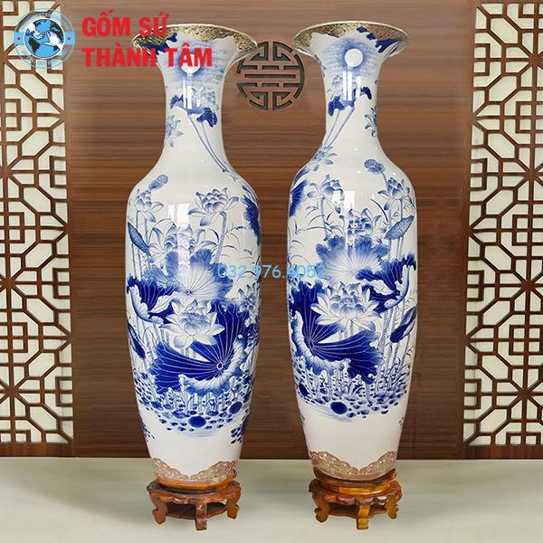 Lọ lục bình bọc đồng dát vàng trơn xanh
