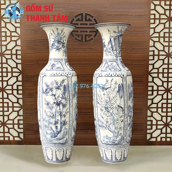 Lục Bình Cổ Tứ Qúy Tràm Đắp Nổi