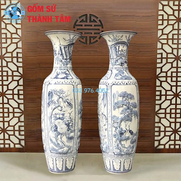 Lục Bình Cổ Tứ Qúy Tràm Đắp Nổi