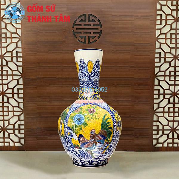 Lục Bình Củ Tỏi Màu Không Vẽ Vàng Kim