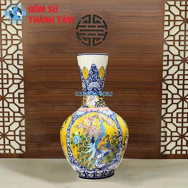 Lục Bình Củ Tỏi Màu Không Vẽ Vàng Kim