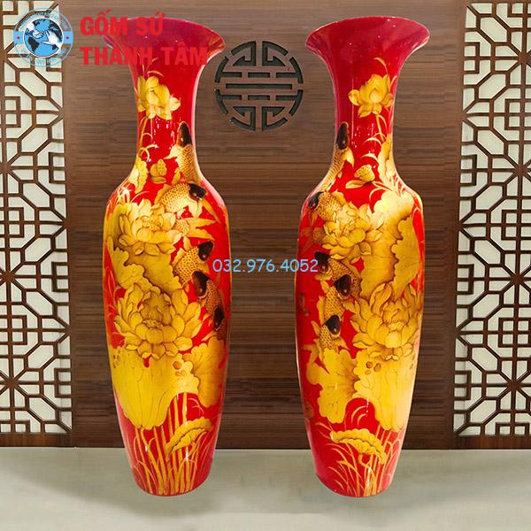 Lục Bình Hàng Sơn Mài Vàng Đỏ