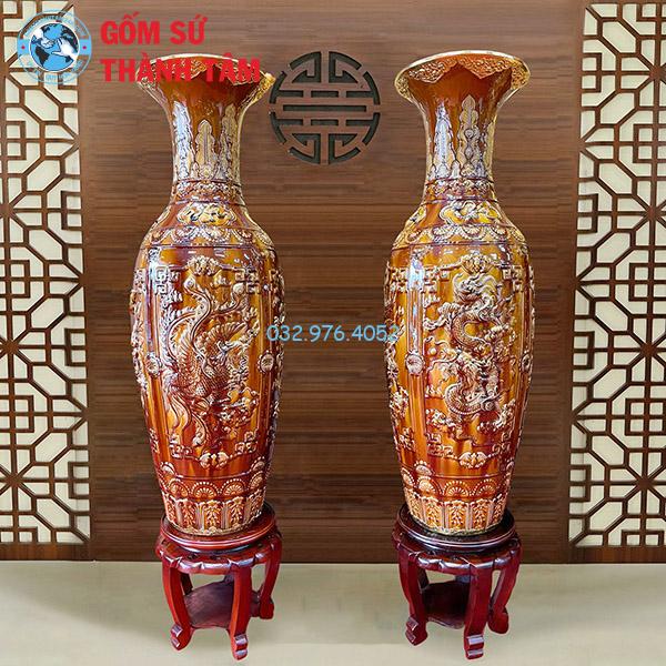 Lục Bình Mạ Vàng Hoàng Thổ Long Ly Quy Phượng