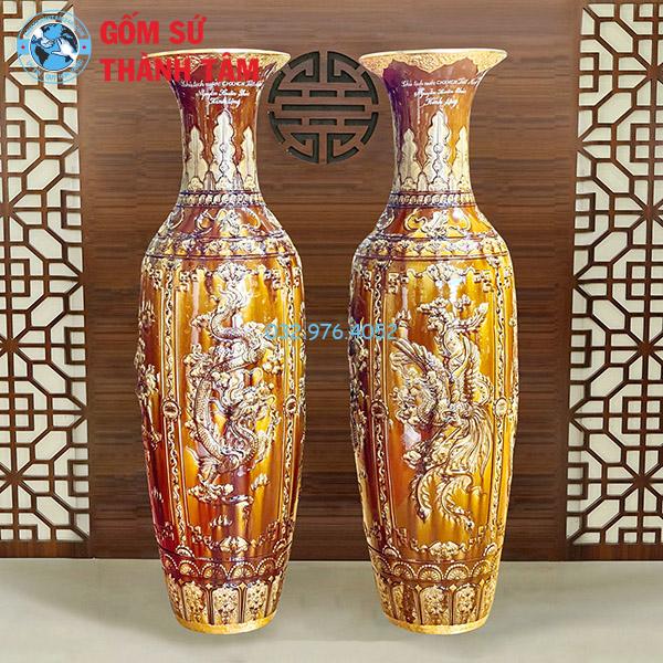 Lục Bình Mạ Vàng Hoàng Thổ Long Ly Quy Phượng