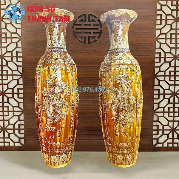 Lục Bình Mạ Vàng Hoàng Thổ Long Ly Quy Phượng