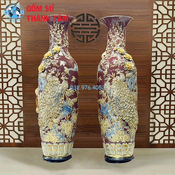 Lục Bình Mạ Vàng Mận Chim Công Phú Qúy