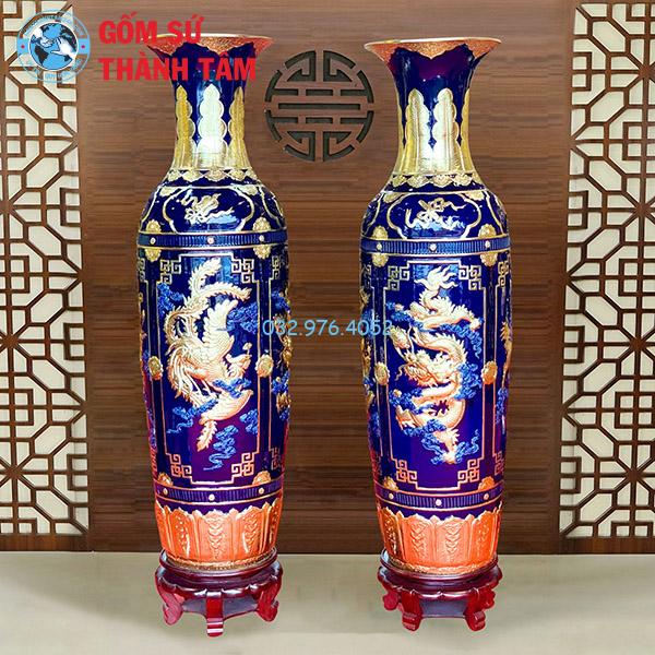 Lục Bình Mạ Vàng Xanh Dương Rồng