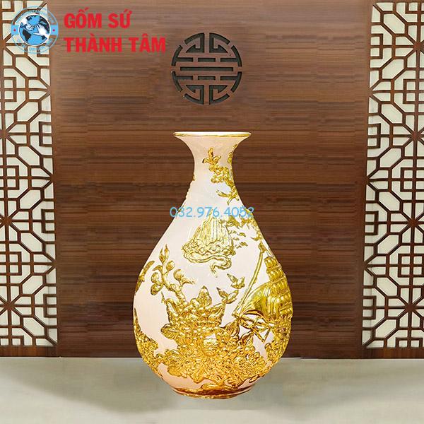 Lục Bình Tỳ Bà Dát Vàng Thuận Buồm