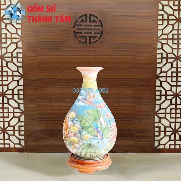Lục Bình Tỳ Bà Hoa Sen 3D