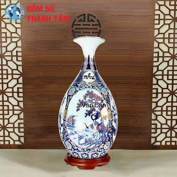 Lục Bình Tỳ Bà Vẽ Vàng Tứ Qúy Vạn Sự Như Ý