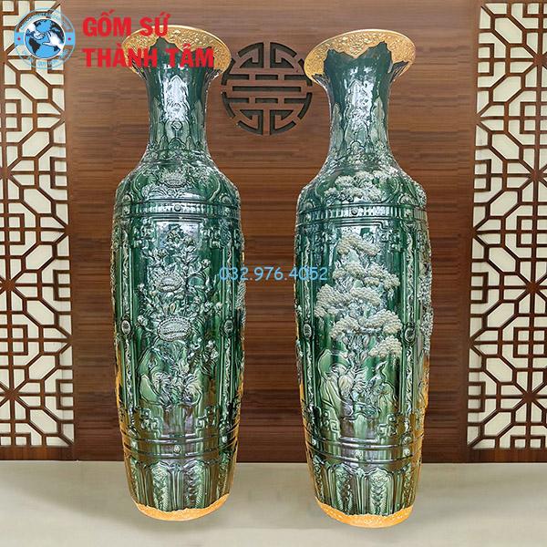 Lục Bình Xanh Ngọc Bọc Đồng Tứ Qúy