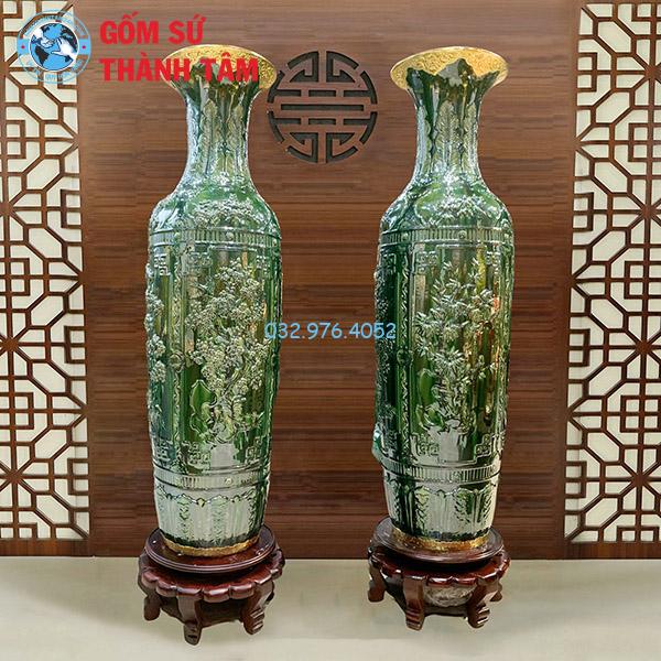 Lục Bình Xanh Ngọc Bọc Đồng Tứ Qúy