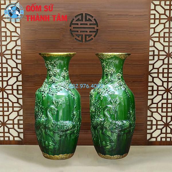 Lục Bình Xanh Ngọc Lọ Để Bàn Thờ Bọc Đồng Đa Dạng