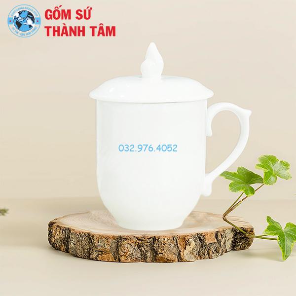 Ly Sứ Có Nắp Đậy Trắng Trơn