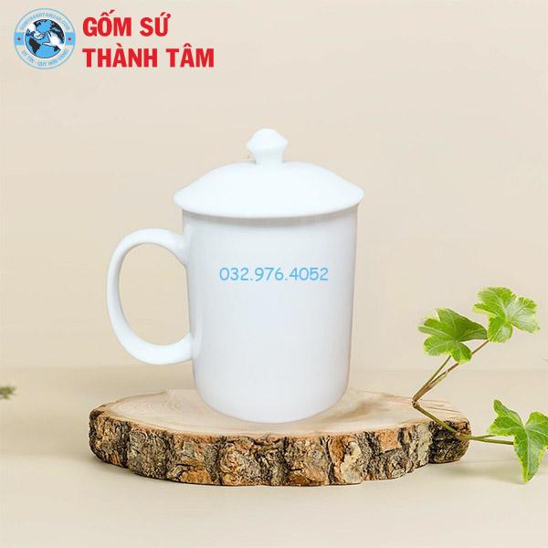 Ly Sứ Có Nắp Đậy Trắng Trơn
