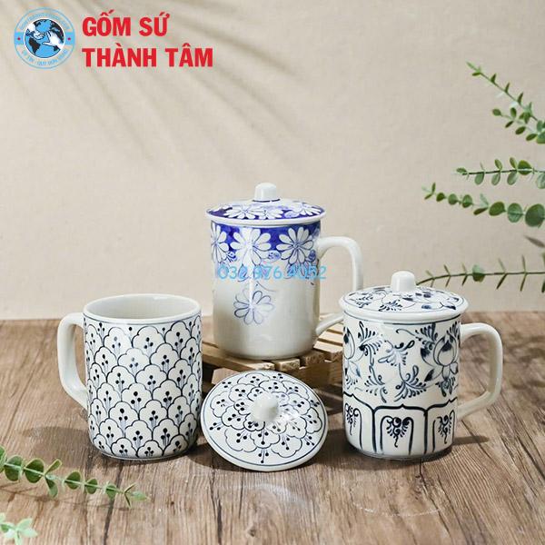 Ly Sứ Có Nắp Đậy Họa Tiết
