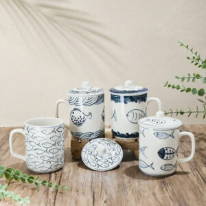 Ly Sứ Có Nắp Đậy Họa Tiết