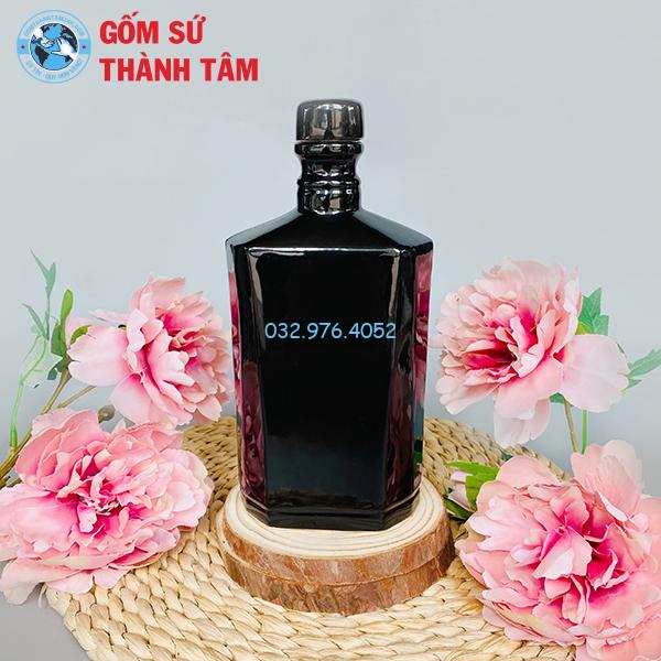 Nậm Rượu Chữ Nhật Mẫu Trụ Cao Men Bóng