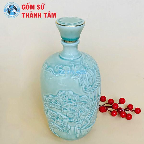 Nậm Rượu Cổ Màu Xanh
