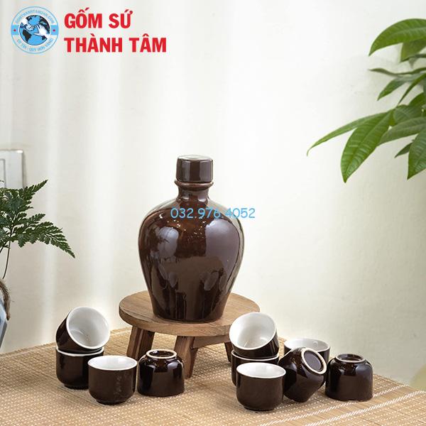 Nậm Rượu Lá Dáng Tròn