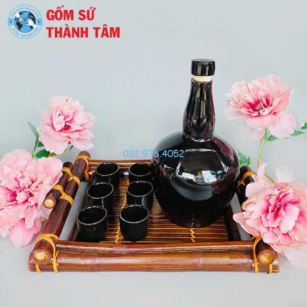 Nậm Rượu Qủa Táo Đen Bóng