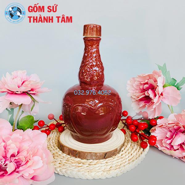 Nậm Rượu Qủa Táo Nâu Bóng