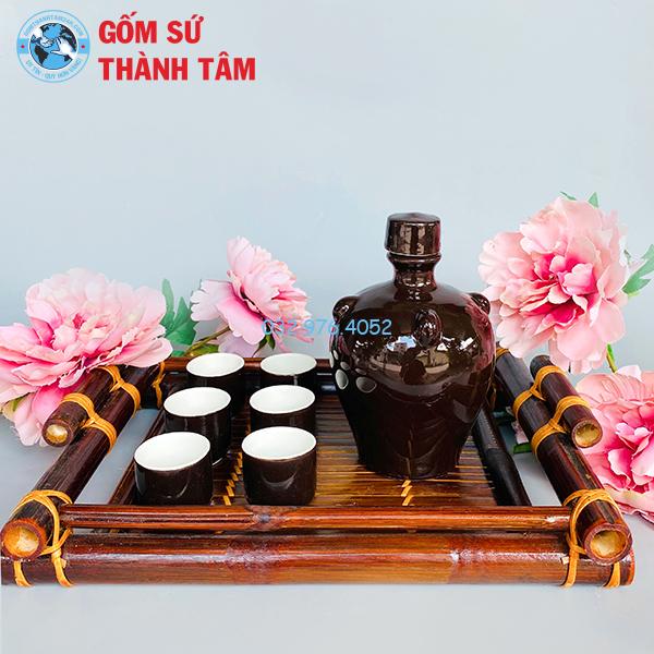 Nậm Rượu Vấu Nâu Bóng