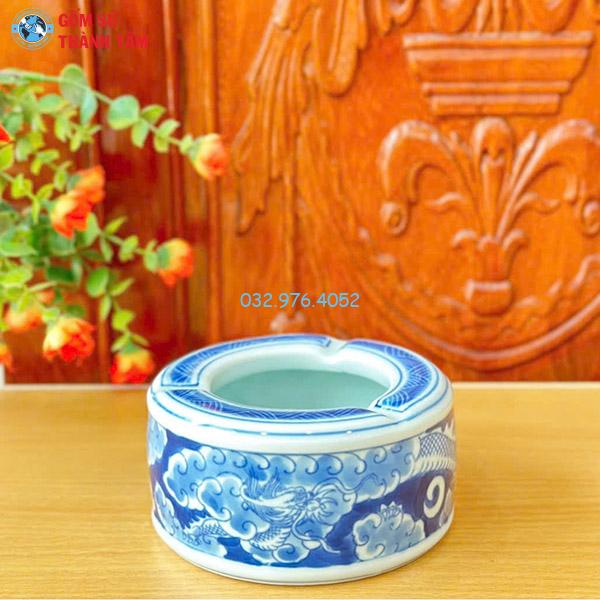 Phụ Kiện Ấm Chén Men Lam | Gạt Tàn Trơn