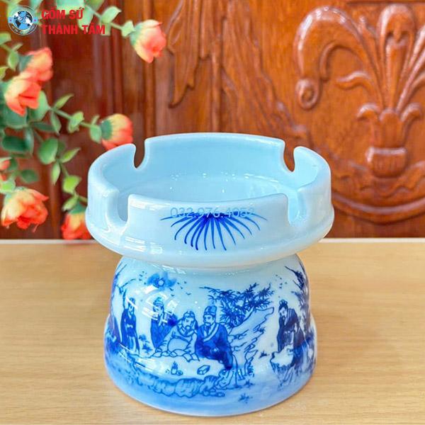 Phụ Kiện Ấm Chén Men Lam | Gạt Tàn Trơn